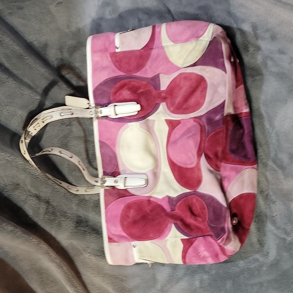 Rare Coach Suede Handbag - Picture 3 of 8